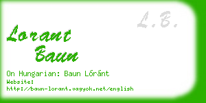lorant baun business card