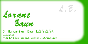 lorant baun business card